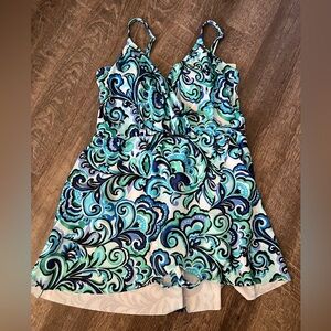Liz Claiborne Women's Paisley Swim Dress-Size 12